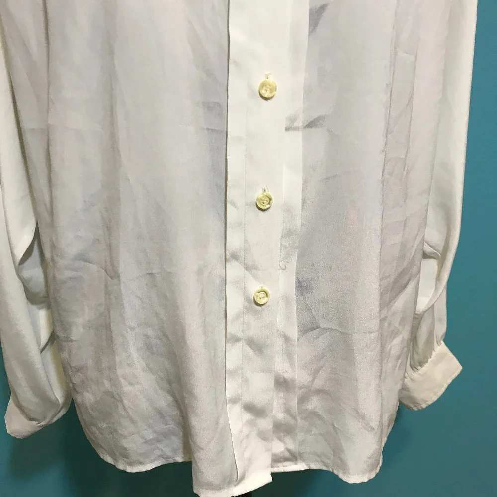 FREE * Vintage Dalton's Woman's Long Sleeve Button Down Blouse GUC Retro Career - Picture 7 of 12